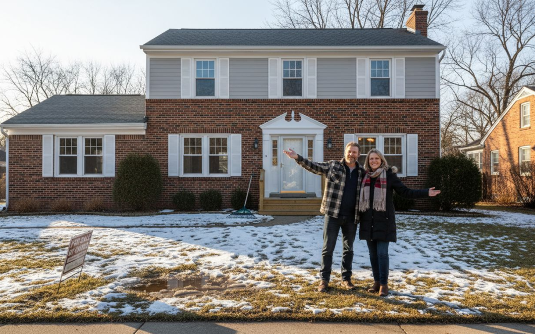 Couple reviewing remodel upgrades on Illinois home