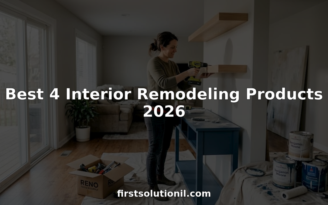 Woman installing shelf during interior remodel